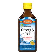 Suplemento Carlson Omega-3 + D & K 1430mg 200mL Sabor Limão