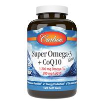 Suplemento Carlson Super Omega-3 Gems + CoQ10 120 Cápsulas Gelatinosas