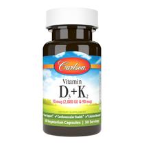 Suplemento Carlson Vitamina D3 + K2 50mcg/2000UI e 90mcg MK7 Suplemento Carlson Vitamina D3 + K2 50mcg/2000UI e 90mcg MK7
