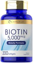 Suplemento Carlyle Biotin 5000 mcg, cápsulas gelatinosas, 200 unidades
