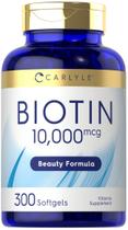 Suplemento Carlyle Biotina 10000mcg - 300 Cápsulas de Gel - Máxima Potência