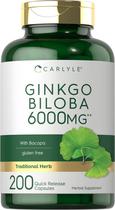 Suplemento Carlyle Ginkgo Biloba 6000mg 200 cápsulas