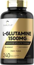 Suplemento Carlyle L-Glutamina em cápsulas de 1500 mg 240 unidades