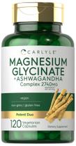 Suplemento Carlyle Magnésio Glicinato + Ashwagandha - 120 Cápsulas