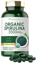 Suplemento Carlyle Organic Spirulina 3500mg 500 comprimidos Suplemento Carlyle Organic Spirulina 3500mg 500 comprimidos