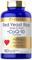 Suplemento Carlyle Red Yeast Rice com CoQ10 - 1420mg - 180 Cápsulas