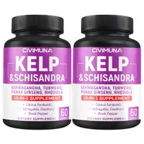 Suplemento CIVIMUNA Kelp, Schisandra, Ashwagandha 120 cápsulas x2