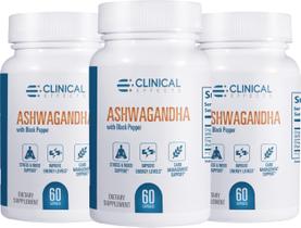 Suplemento Clinical Effects Ashwagandha com pimenta preta 180 cápsulas Suplemento Clinical Effects Ashwagandha com pimenta preta 180 cápsulas
