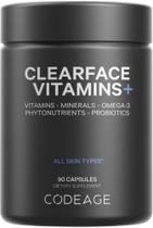 Suplemento Codeage Clearface, ácido pantotênico, niacina, 90 cápsulas