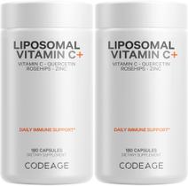 Suplemento Codeage de vitamina C lipossomal de 1500 mg com zinco, pacote com 2 unidades Suplemento Codeage de vitamina C lipossomal de 1500 mg com zinco, pacote com 2 unidades