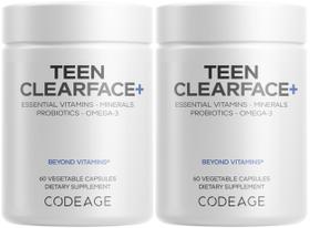 Suplemento Codeage Teen Clearface Adolescent 12-18 anos, pacote com 2