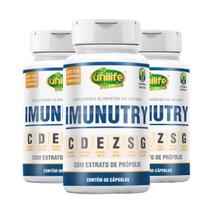 Suplemento com Extrato de Própolis e Vitaminas IMUNUTRY 60 cápsulas Kit com 3