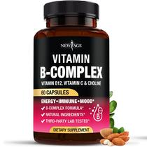 Suplemento Complejo de Vitaminas B Nuevo Age B1-B12 con Vitamina C 60 Cápsulas Suplemento Complejo de Vitaminas B Nuevo Age B1-B12 con Vitamina C 60 Cápsulas