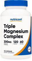 Suplemento Complexo Triplo de Magnésio Nutricost 300 mg 120 cápsulas