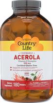 Suplemento Country Life Acerola Vitamina C 500 mg 180 bolachas Suplemento Country Life Acerola Vitamina C 500 mg 180 bolachas