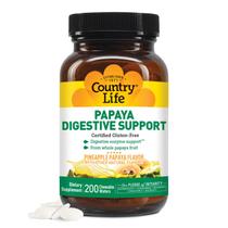 Suplemento Country Life Papaya Digestive Support 200 comprimidos