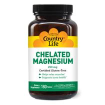 Suplemento Country Life Quelatado Magnésio 250 mg 180 comprimidos