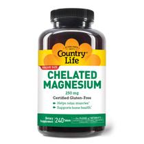Suplemento Country Life Quelatado Magnésio 250 mg 240 comprimidos Suplemento Country Life Quelatado Magnésio 250 mg 240 comprimidos