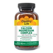 Suplemento Country Life Target-Mins Cálcio Magnésio com Complexo de Vitamina D 1000 mg/500 mg/10 mcg 90 comprimidos Suplemento Country Life Target-Mins Cálcio Magnésio com Complexo de Vitamina D 1000 mg/500 mg/10 mcg 90 comprimidos