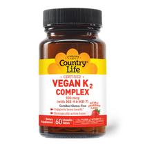 Suplemento Country Life Vegan K2-500mcg em comprimidos mastigáveis Suplemento Country Life Vegan K2-500mcg em comprimidos mastigáveis