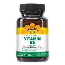 Suplemento Country Life Vitamina B-6 200 mg 90 cápsulas veganas