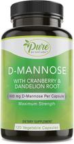 Suplemento D-Mannose Pure By Nature com cranberry 600 mg 120 ct