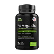 Suplemento de 100 sopas de Ashwagandha com pimenta preta 1.200 mg 60 cápsulas Suplemento de 100 sopas de Ashwagandha com pimenta preta 1.200 mg 60 cápsulas