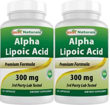 Suplemento de ácido alfa lipóico Best Naturals 300 mg 120 cápsulas x2 Suplemento de ácido alfa lipóico Best Naturals 300 mg 120 cápsulas x2
