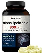 Suplemento de ácido alfa lipóico NatureBell 600 mg com complexo B1