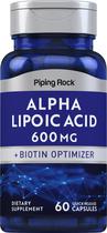 Suplemento de Ácido Alfa Lipóico Piping Rock 600mg com Biotina - 60 Cápsulas