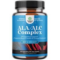 Suplemento de ácido alfa lipóico puro Natures Craft com acetil L-carnitina 60 cápsulas Suplemento de ácido alfa lipóico puro Natures Craft com acetil L-carnitina 60 cápsulas