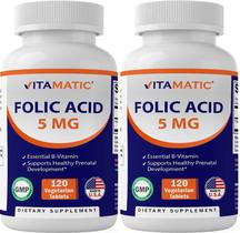 Suplemento de Ácido Fólico 5mg (5000mcg) - 120 Comprimidos