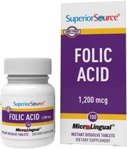 Suplemento de ácido fólico de fonte superior 1200 mcg 100 comprimidos