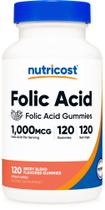 Suplemento de ácido fólico Nutricost Gummies 1mg 120 porções