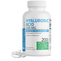 Suplemento de ácido hialurônico Bronson 200 mg para suporte para articulações e pele