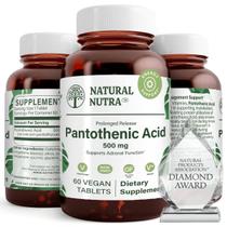 Suplemento de ácido nutra pantotênico natural 500 mg 60 comprimidos