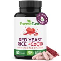 Suplemento de arroz fermentado vermelho ForestLeaf com CoQ10 1215 mg 180 cápsulas