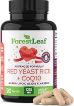 Suplemento de Arroz Vermelho Fermentado ForestLeaf com CoQ10 - 1215mg - 90 Cápsulas