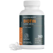 Suplemento de biotina Bronson 5.000 mcg para cabelo, pele e unhas