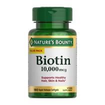 Suplemento de Biotina Nature's Bounty 10.000 mcg - 180 Cápsulas