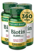 Suplemento de Biotina Nature's Bounty 10.000 mcg - Para Cabelo, Pele e Unhas