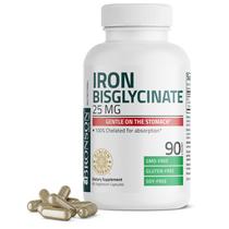 Suplemento de bisglicinato de ferro Bronson 25 mg 90 cápsulas