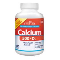 Suplemento de Cálcio 21st Century - 500mg + D3 (400 Unidades) Suplemento de Cálcio 21st Century - 500mg + D3 (400 Unidades)