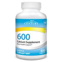 Suplemento de cálcio 21st Century, 600 mg, comprimido de 400 unidades Suplemento de cálcio 21st Century, 600 mg, comprimido de 400 unidades