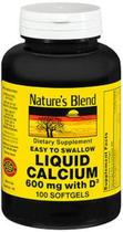 Suplemento de cálcio líquido Nature's Blend 600 mg com D3 100ct Suplemento de cálcio líquido Nature's Blend 600 mg com D3 100ct