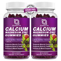 Suplemento de cálcio, magnésio e zinco com gomas de vitamina D3, pacote com 2 Suplemento de cálcio, magnésio e zinco com gomas de vitamina D3, pacote com 2