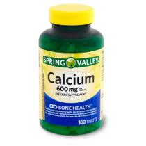Suplemento de cálcio Spring Valley 600 mg 100 comprimidos x 3