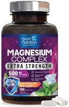 Suplemento de cápsulas de citrato de magnésio 500 mg com glicinato 120