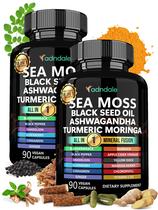 Suplemento de cápsulas de óleo de semente preta Adndale Sea Moss 180 ct