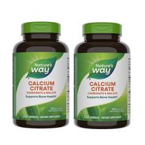 Suplemento de citrato de cálcio Nature's Way 500 mg 250 cápsulas, pacote com 2